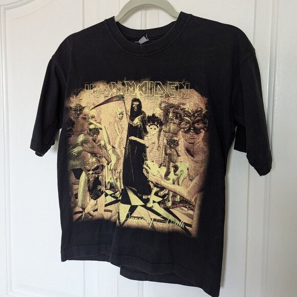 Iron Maiden Dance of Death black Tshirt, early 00's double sided metal band - Picture 1 of 12